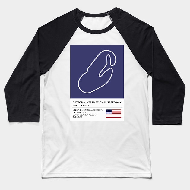 Daytona International Speedway - Road Course [info] Baseball T-Shirt by sednoid